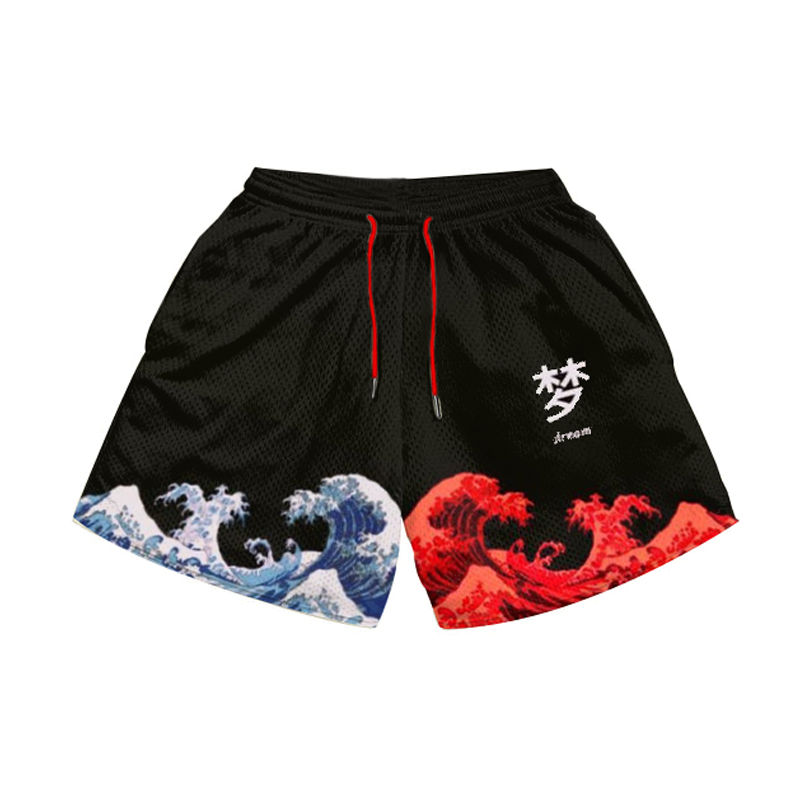 Japanese Mountain And Sea Mesh Shorts、、URBENIE