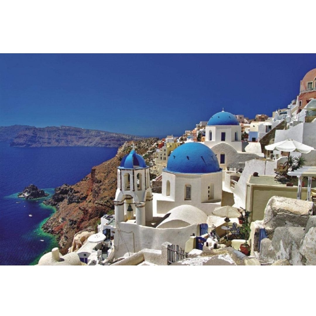 Santorini - Large Paper Jigsaw Puzzle [1000 Pieces]、、sdecorshop
