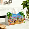 DIY Diamond Art Tissue Box Holder Cat PULeather Diamond Art Desktop Organizer Resin Rhinestone Storage Organizers Gem Art Home Office Decor Craft Gift for Women