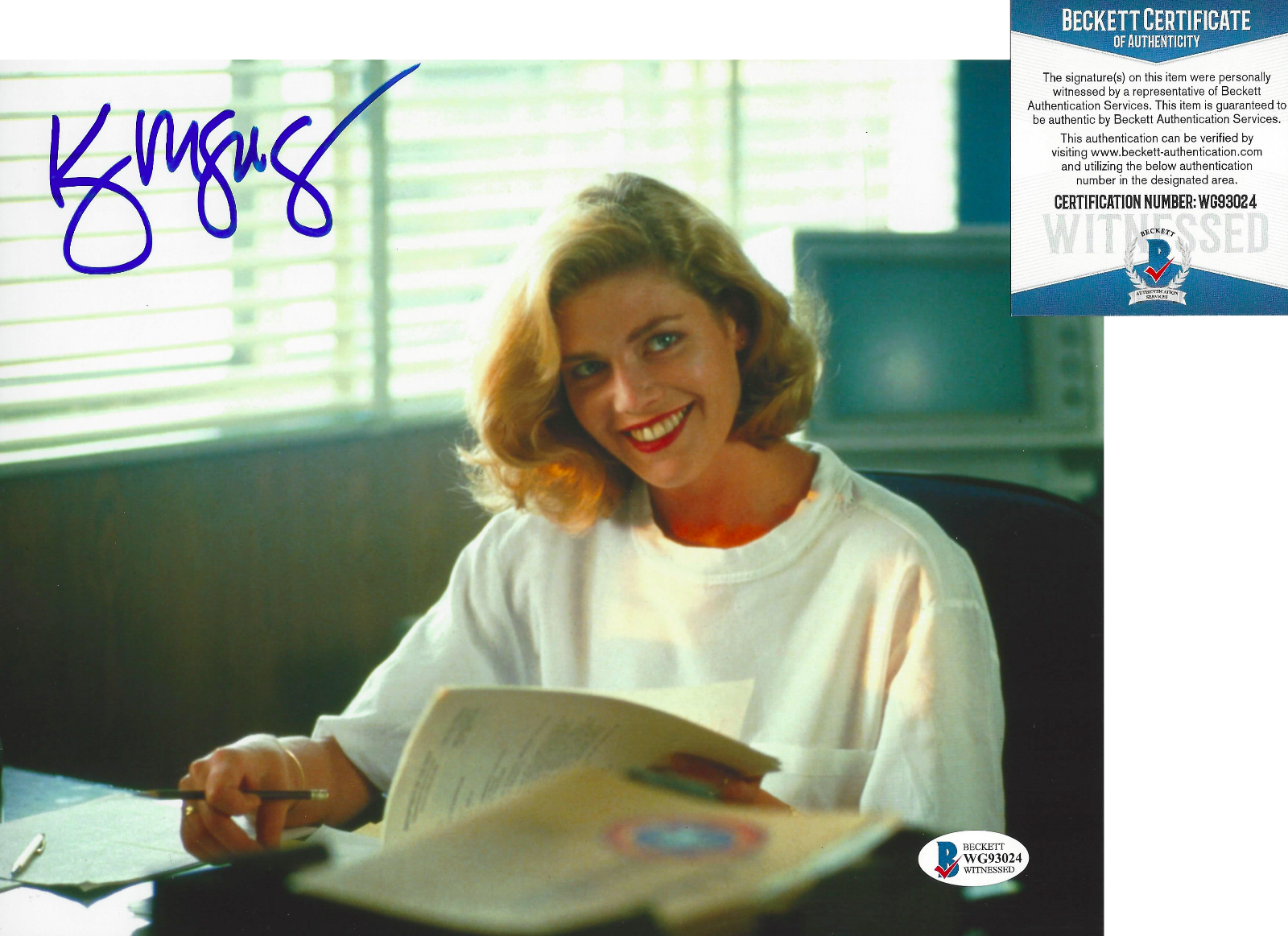 KELLY MCGILLIS SIGNED 'TOP GUN' 8x10 MOVIE Photo Poster painting E ACTRESS PROOF BECKETT COA BAS