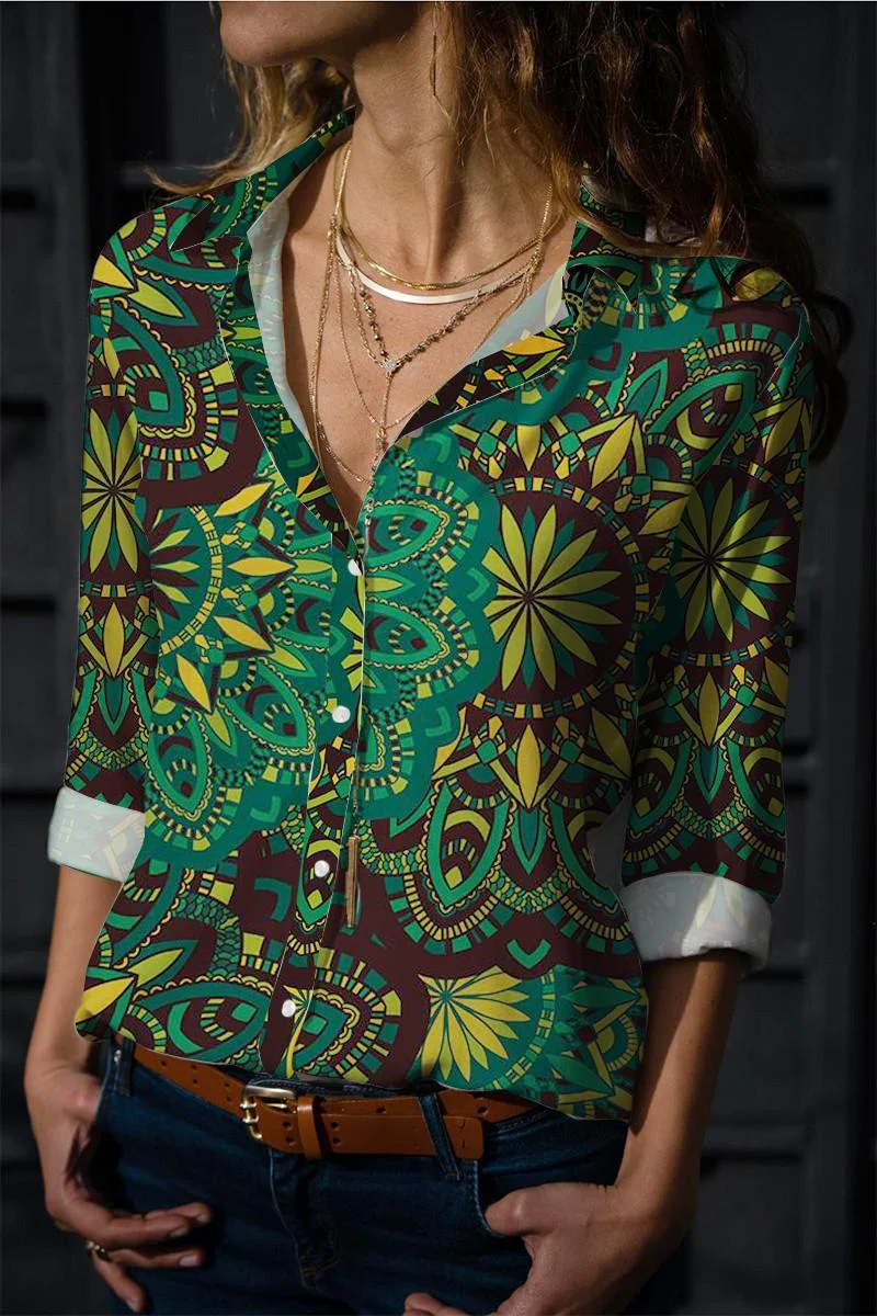 New Floral Print Blouses Women 2022 Spring Fashion Turn-down Collar Long Sleeve Elegant Work Shirt Plus Size Casual Tops Femme