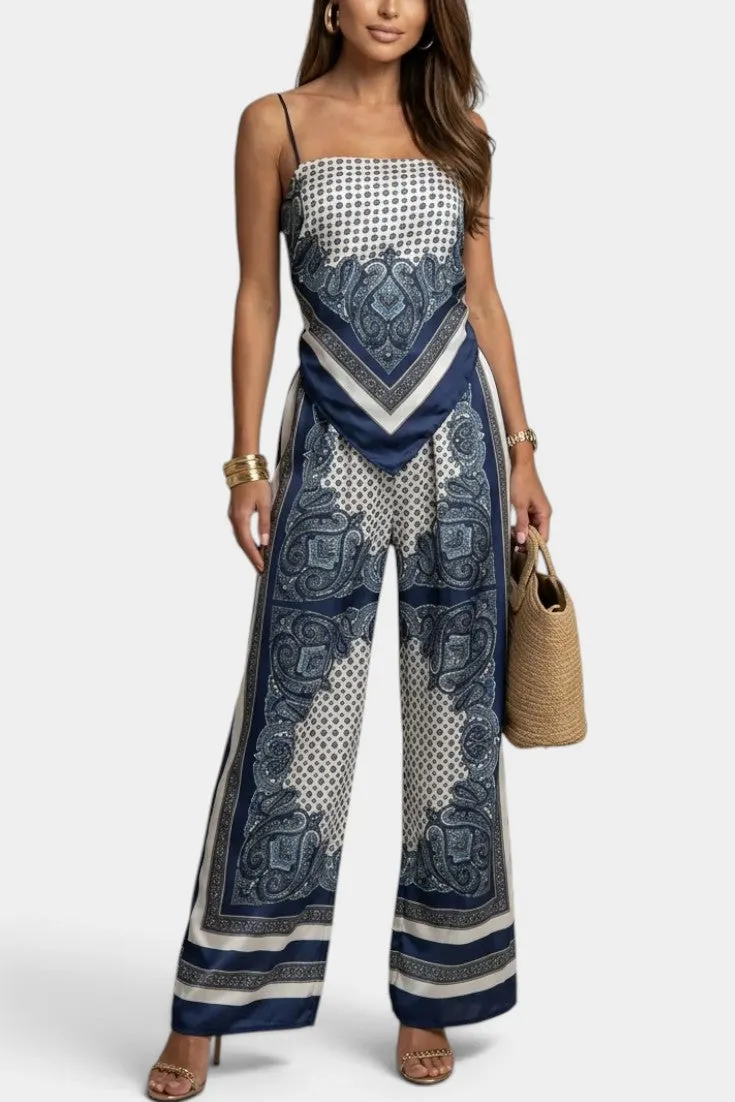 Geometric & Paisley Print Jumpsuit