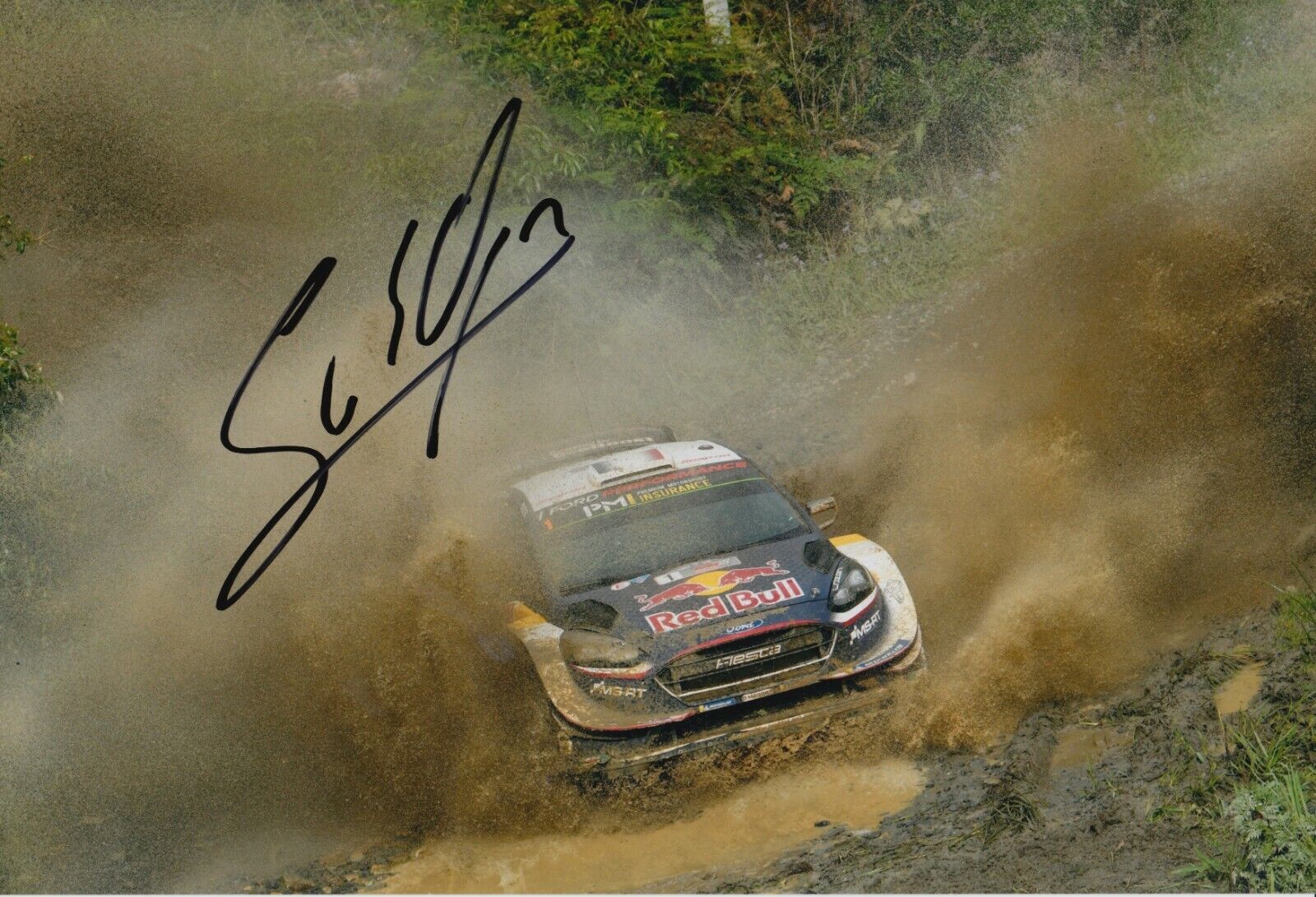 Sebastien Ogier Hand Signed 12x8 Photo Poster painting - Ford Rally Autograph 2.