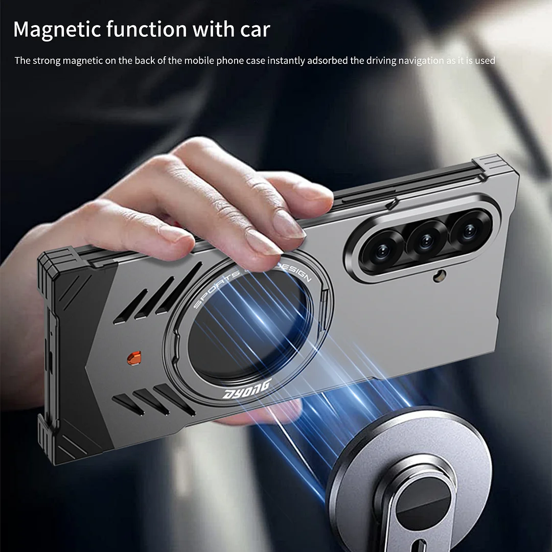 Samsung Zfold7 foldable metal phone case 360 ​​degree rotating bracket heat dissipation protective cover Fold7