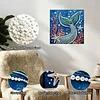 (25x25cm)DIY Mermaid Tail Framed Handmade Pearl Painting Art Craft Kit Living Home Decor