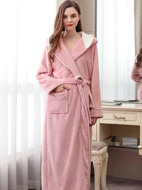 Comfortable  Warm Hooded Pajama Robe