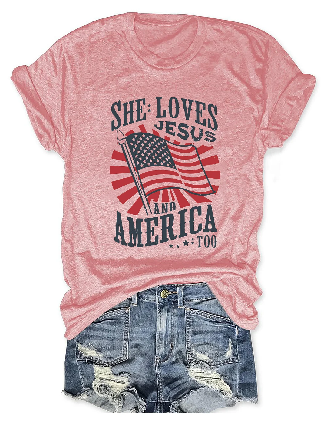 She Loves Jesus And America Too T-shirt