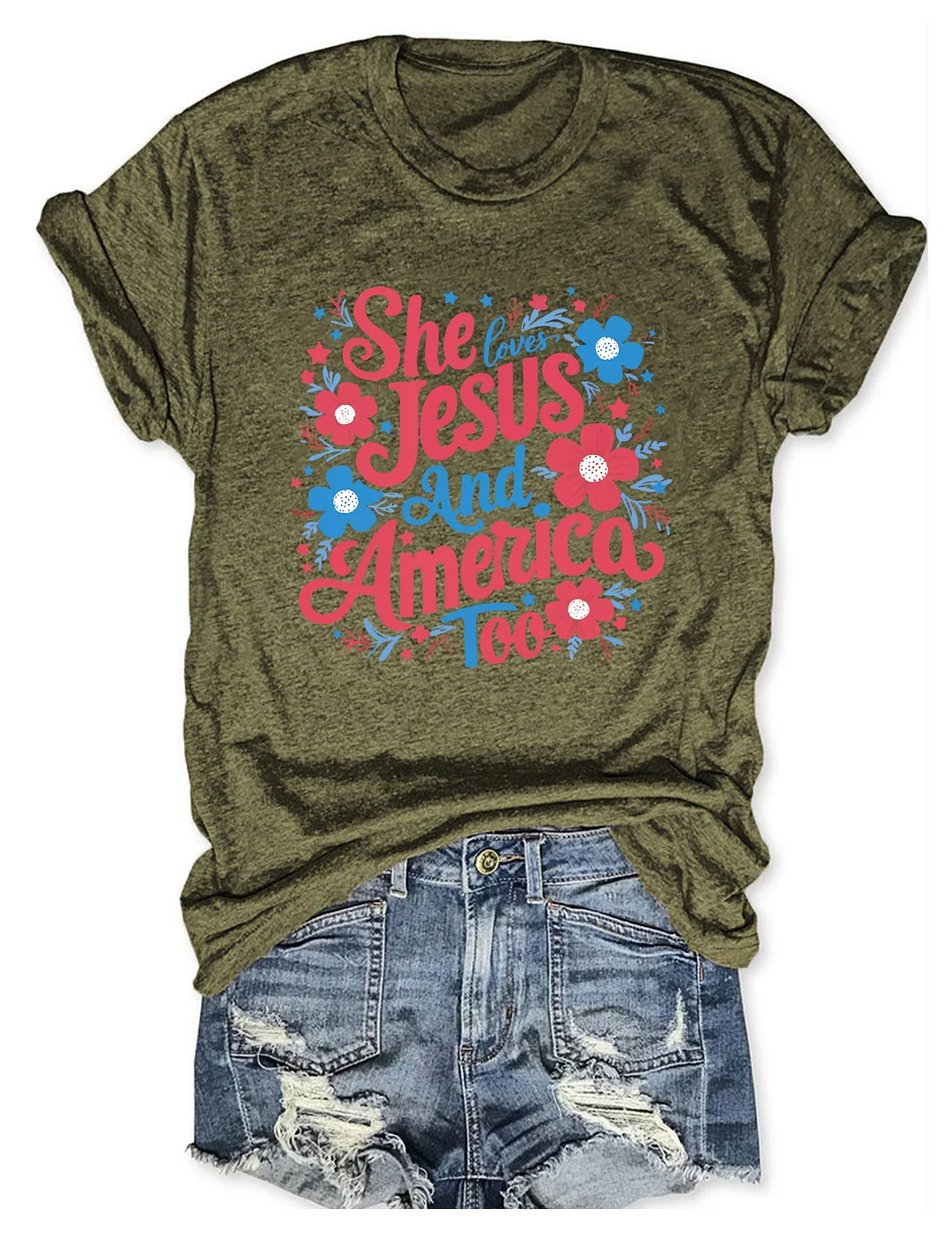 She Loves Jesus And America Too T-shirt