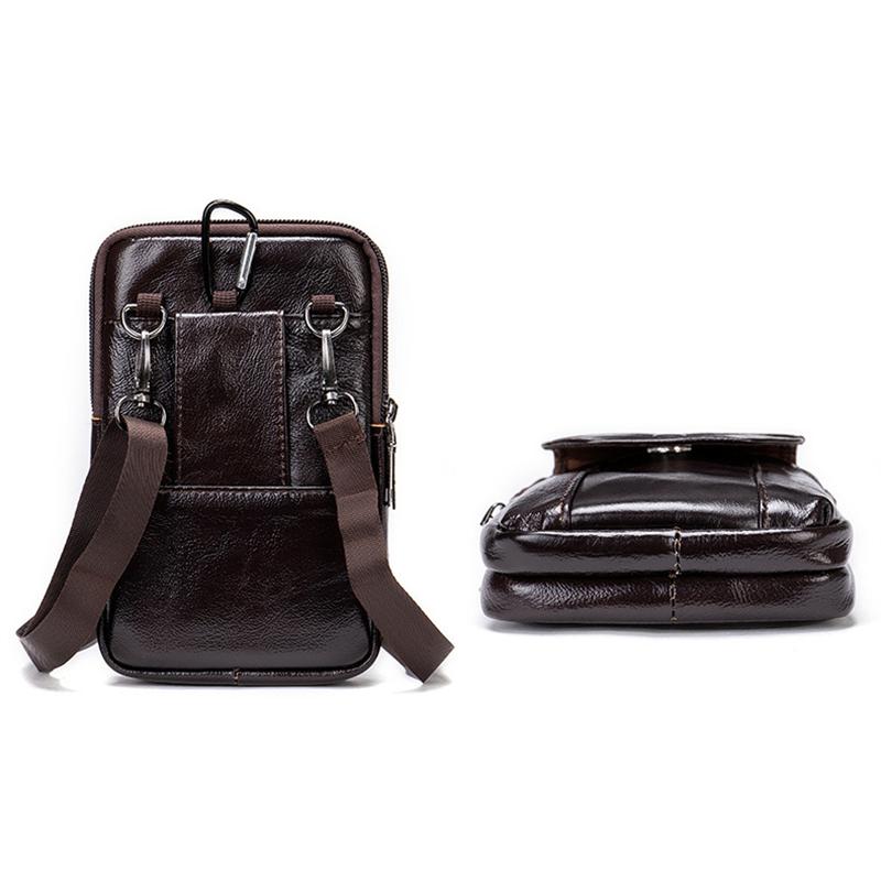 Men's Retro Crossbody Bag Leather Casual Mini Belt Bag