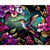 Diamond Painting-Round AB Drill Stained Glass Hummingbird(55*45 CM)