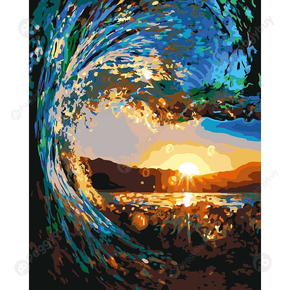 

40*50CM Paint By Numbers-Sea Wave, 501 Original