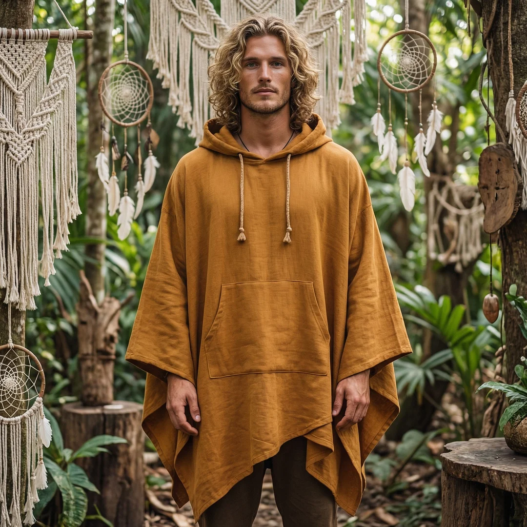 Men's Forest Series Bohemian Linen Top-inspireuse