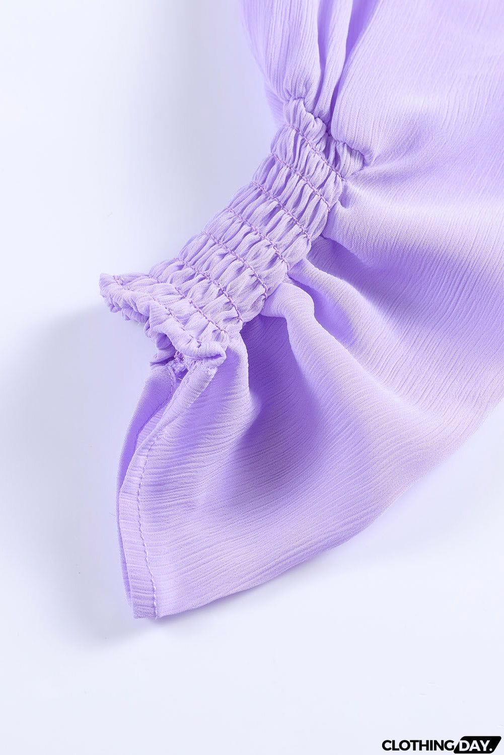 Crinkle Square Neck Puff Sleeve Top