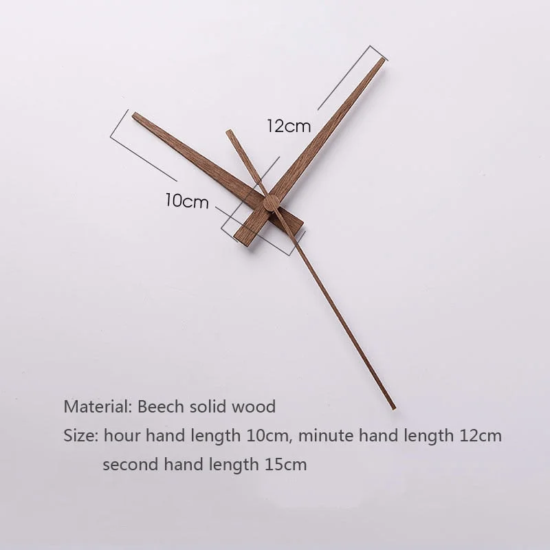 Solid Wood DIY Wall Clock Hands Repair Parts Tools Home Decor Walnut Wood Quartz Clock Pointers Suitable for 12 14 inch Clocks