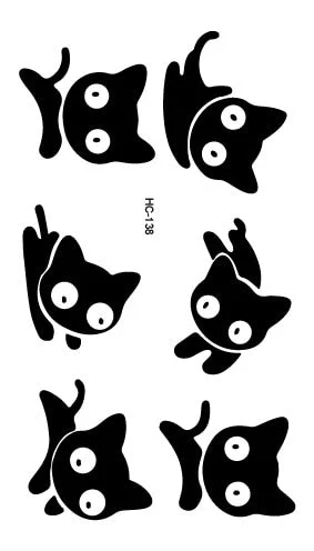 Free Shipping Classic Black Tattoo Waterfproof Fake Temporary Tattoo Sticker Body Cat Star Infinity Bird Small Tattoo 10.5x6cm