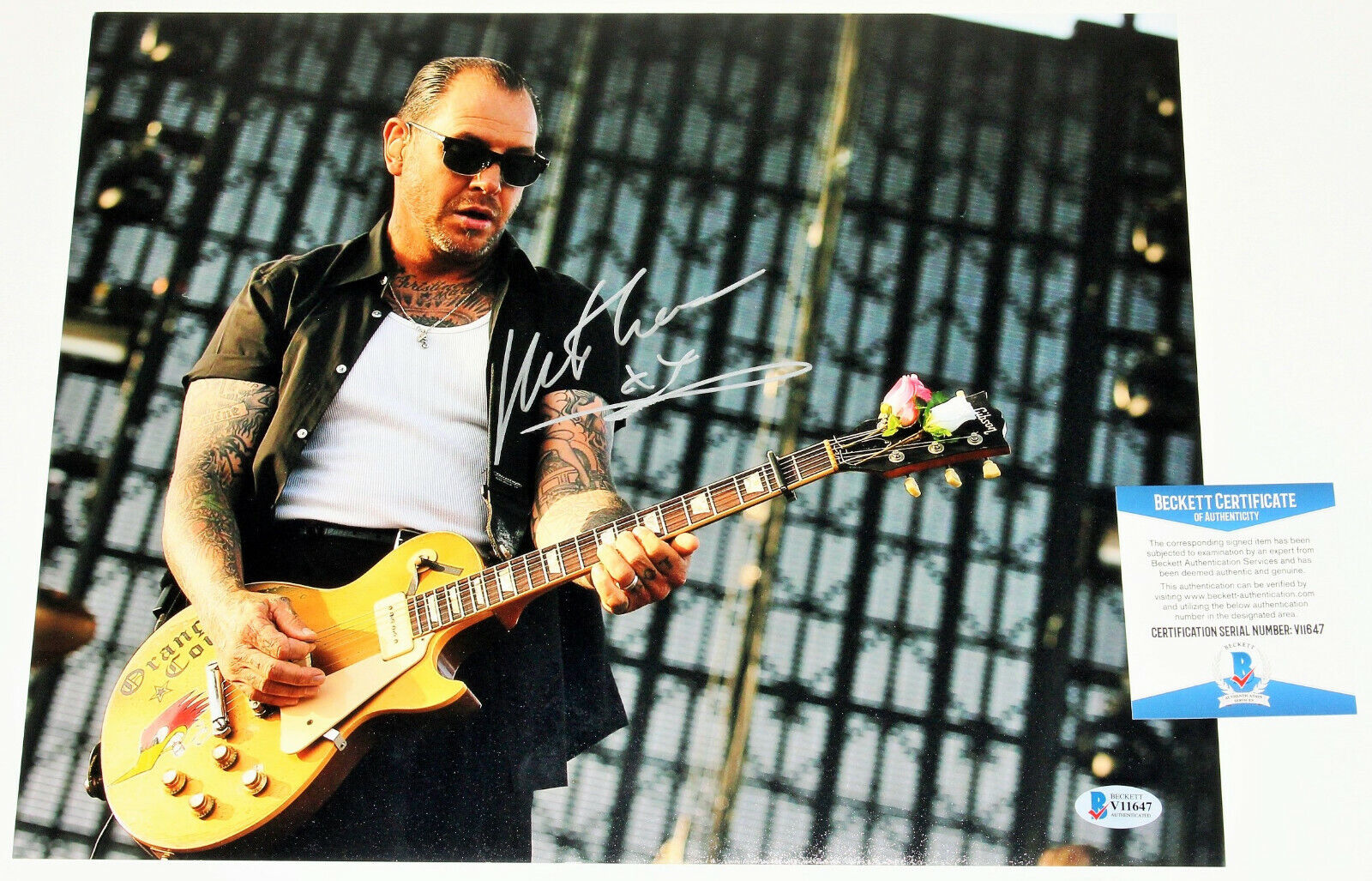 SINGER MIKE NESS SOCIAL DISTORTION SIGNED AUTHENTIC 11x14 Photo Poster painting BECKETT BAS COA