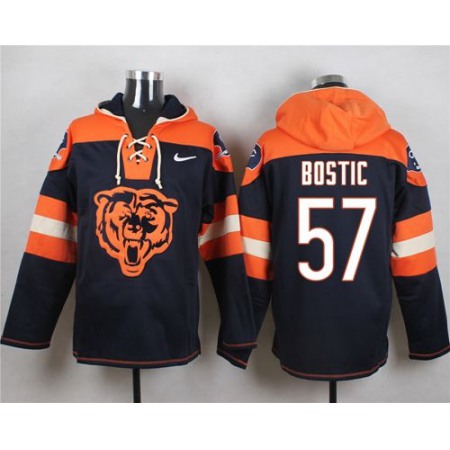 Bears #57 Jon Bostic Navy Blue Player Pullover NFL Hoodie