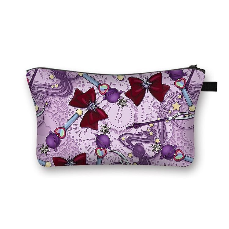 Magic wand bow Printed Hand Hold Travel Storage Cosmetic Bag Toiletry Bag