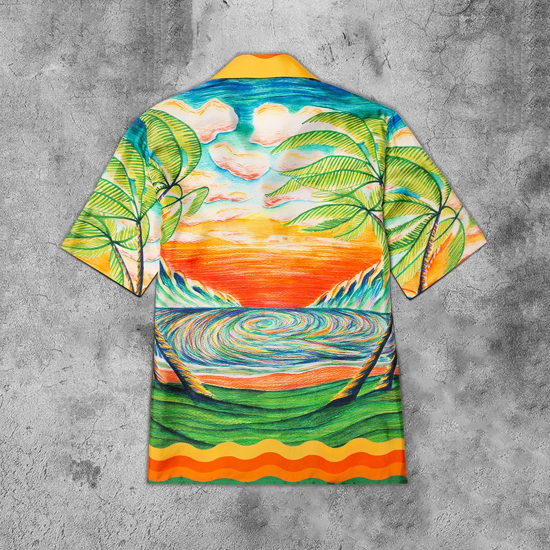 Art retro fashion street short-sleeved shirt