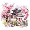 Peach Blossom Pavilion-11CT Stamped Cross Stitch 40*40cm/15.75*15.75in tapestrymarket