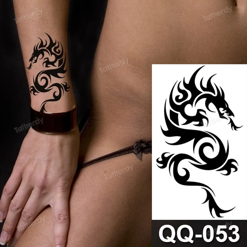 Waterproof Temporary Tattoo Sticker Tiger Lion King Compass Pattern Fake Tatto Flash Tatoo Small Body Art for Kids Women Men