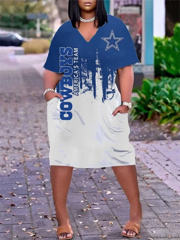 Dallas Cowboys
Limited Edition V-neck Casual Pocket Dress