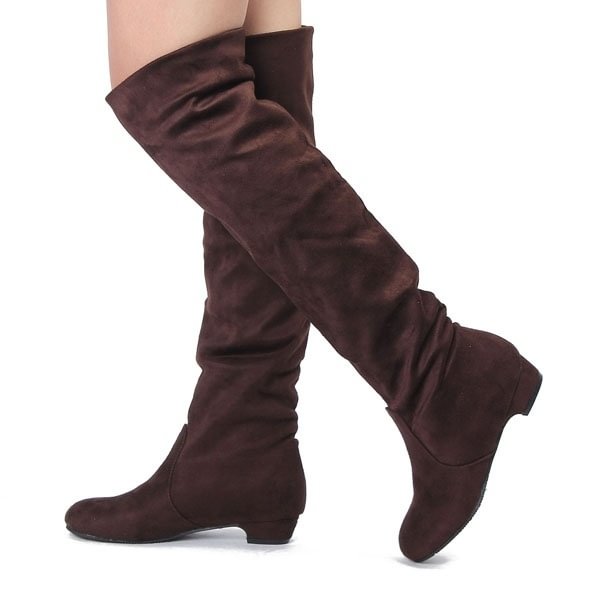 Winter Women Suede Over The Knee Thigh Knight Long Boots High Heels Shoes - Life is Beautiful for You - SheChoic