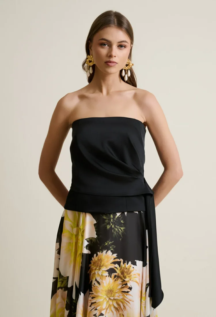 Bandeau Blossom Print Top and Skirt