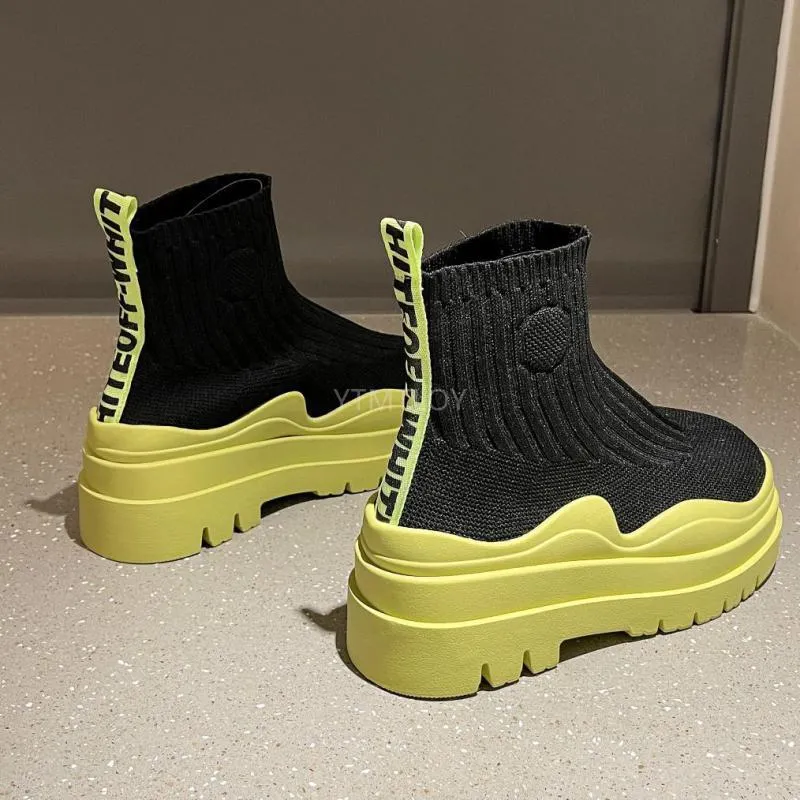2021 Fashion Breathable Ankle Boots Women Socks Shoes Female Sneakers Casual Wedges Platform Ytmtloy Zapatos De Mujer Plataforma