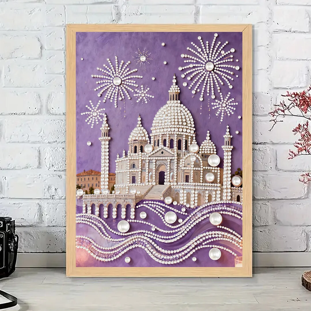 Building DIY Pearl Painting Art Kits Pearl Gem Paintings Picture Arts Craft 30x40cm for Adults Beginners Home Wall Decor No Frame