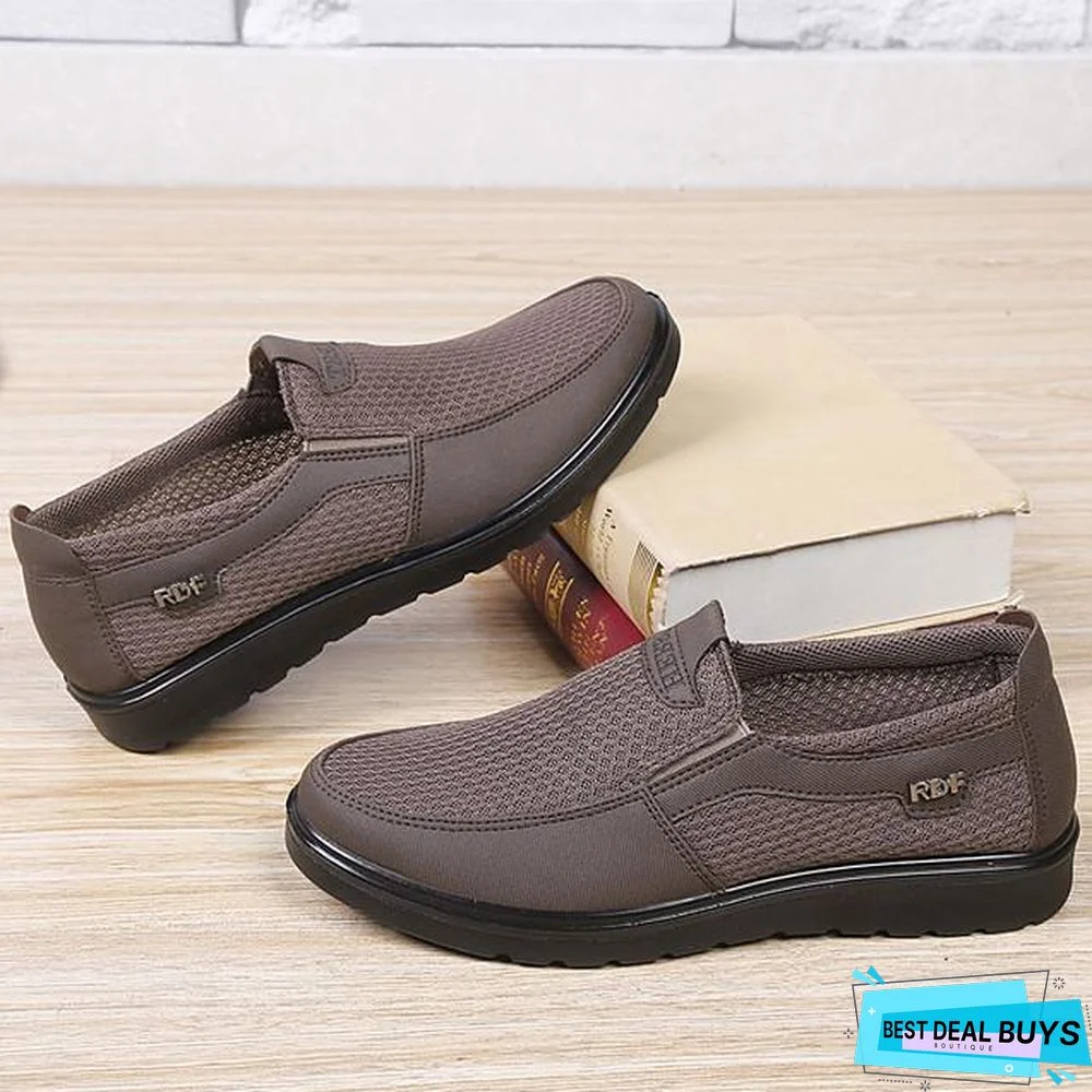 Men's Summer / Fall Casual / Preppy Daily Outdoor Loafers & Slip-Ons Mesh Non-Slipping Wear Proof Black / Gray / Coffee