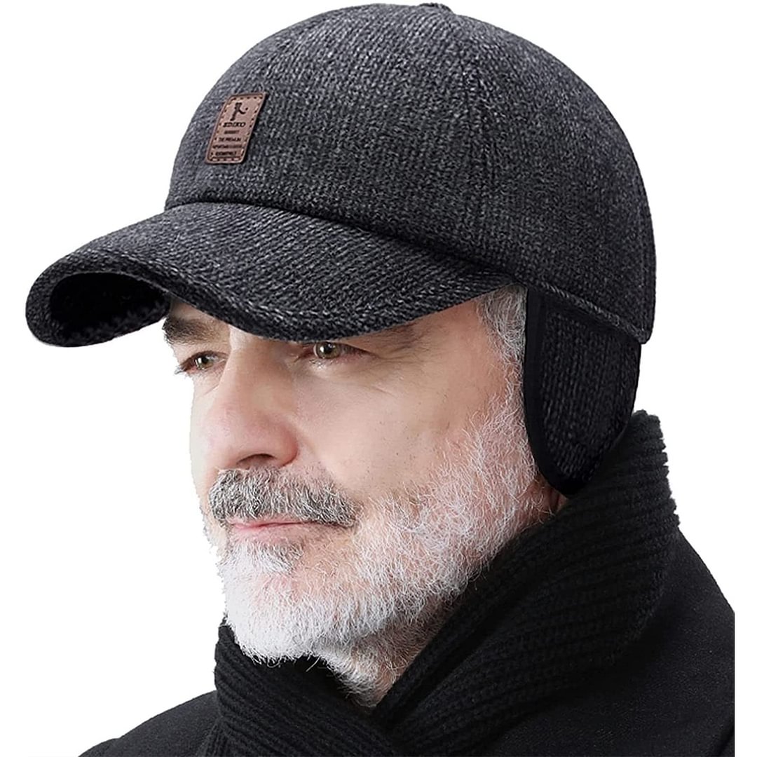Warm ear protection woolen baseball cap - vzzhome