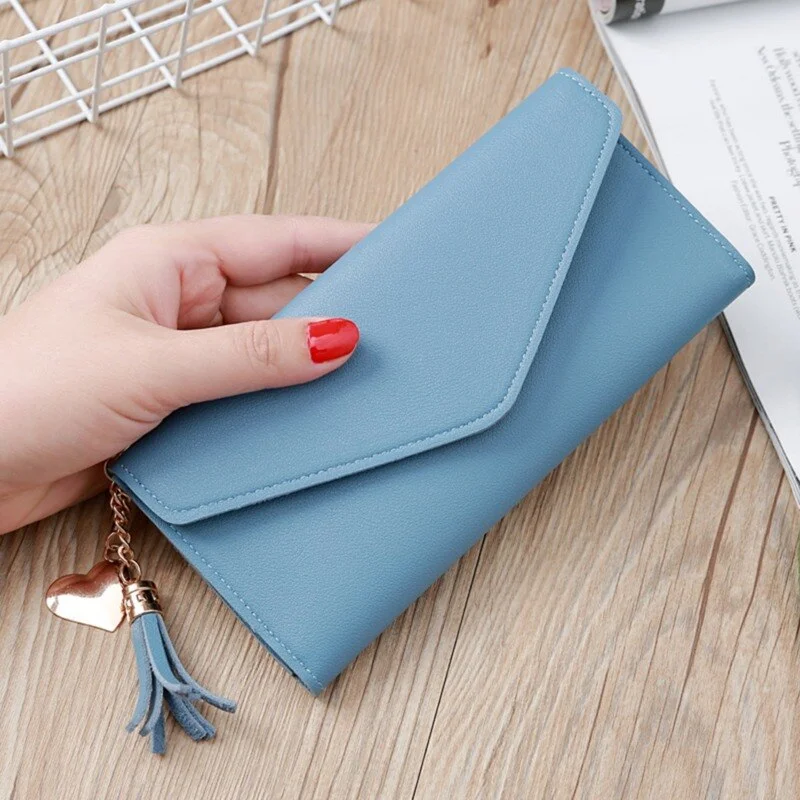 Big Capacity Women's Wallets Dull Polish Leather Wallet Double Zipper Day Clutch Purse Wristlet Coin Purse Card Holder Wallet