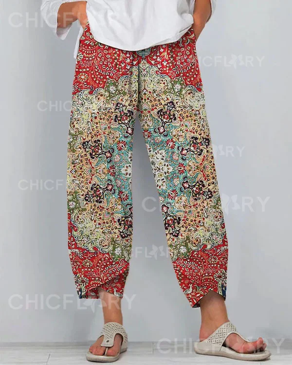 Women's Mandala Floral Casual Loosen Pants