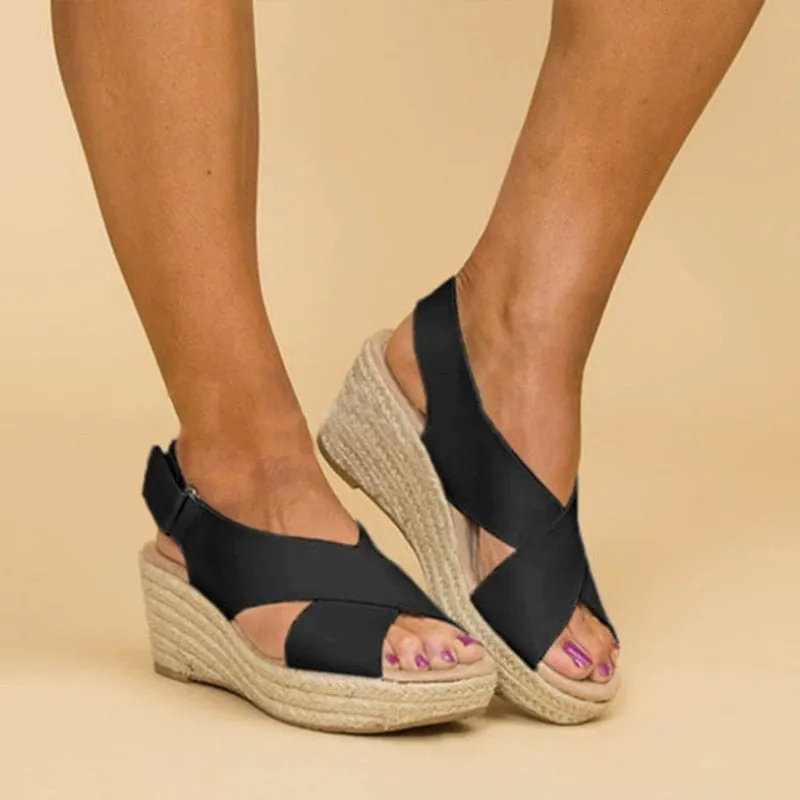 Wedges Shoes For Women 2020 New Summer Ladies Sandals Solid Plus Size Non-slip Famale Casual Footwear Woman Comfortable Shoes