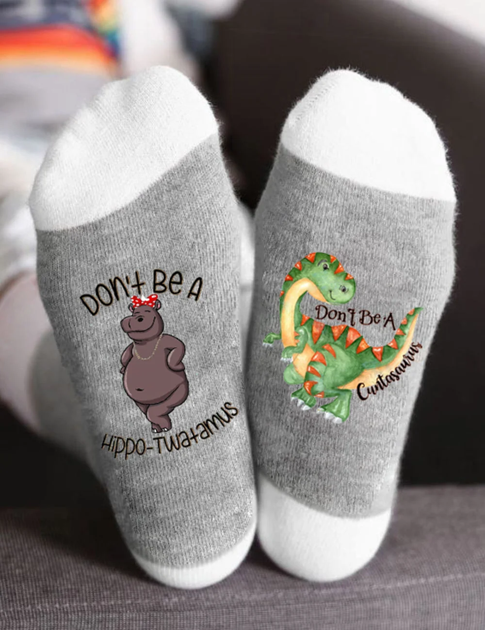 Lizzic Don't be a Hippotwatamus Cuntasaurus Socks