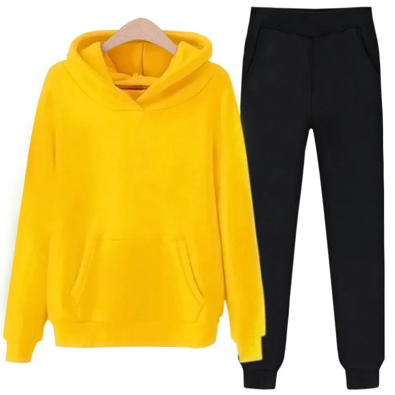 Yvlvol new Tracksuit women Sets Hoodies+Pants Two Piece Sets print Hooded Sweatshirt Outfit Sportswear Female Suit Clothing