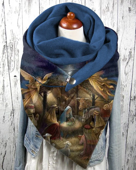 Nativity Print Casual Scarf Scarves