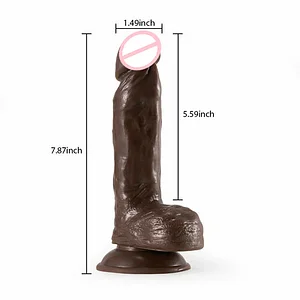 Realistic Chocolate Dildo with Suction Cup – Flexible Silicone Masturbator for Women