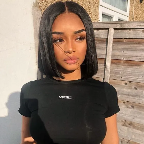 Wignee Peruvian Straight 10 Inches Bob Nonlace Side Part Wigs wignee hair