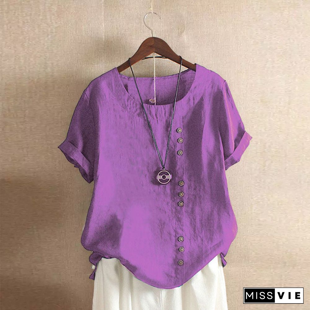 New Summer Oversize T-Shirt Large Casual Loose Cotton Linen Short Sleeve Pullover Tops Shirts For Women Woman Tshirts Clothes
