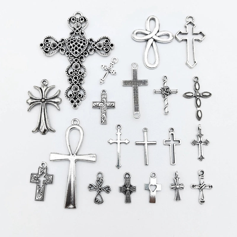 10 Pcs/package Retro Cross Alloy Plating Pendant Jewelry Accessories