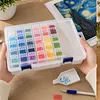 32 Double Buckle Clear Bead Organizer Box with Compartments Plastic Storage Boxes Set with Stickers Multifunctional Diamond Painting Storage Containers for Diamonds Seeds Beads Nail Rhinestones