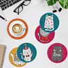 8pcs DIY Cartoon Cat Diamond Painting Acrylic Coasters