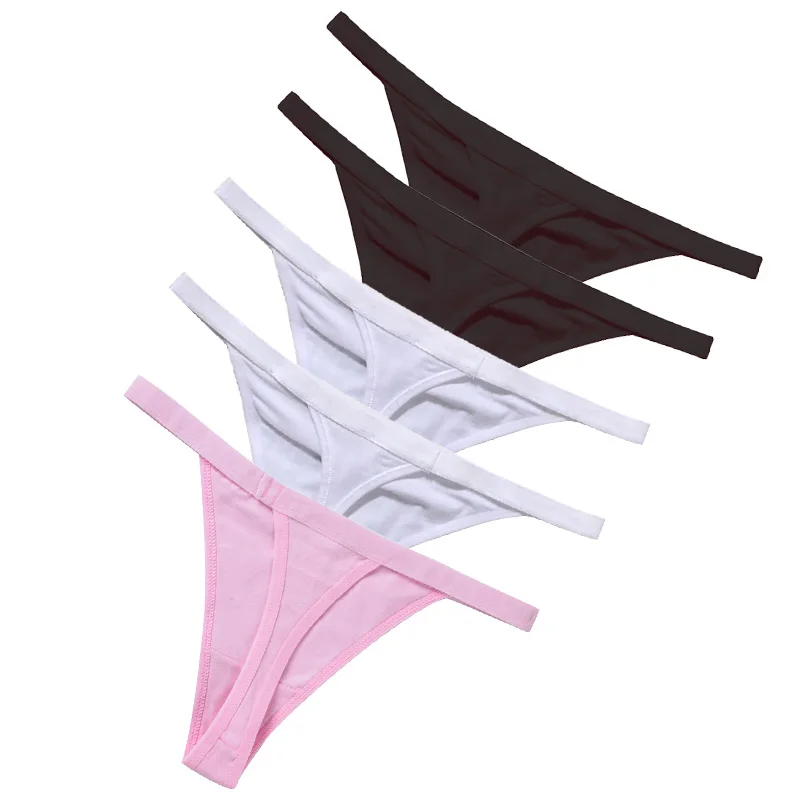 Aiyuzuo 5 Pcs/lot Sexy Women Cotton G String Thongs Low Waist Seamless Female Underpants Comfortable Ladies Underwear Lingerie Panties