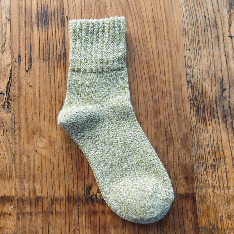 Retro Solid Color Thickened Warm Wool Socks