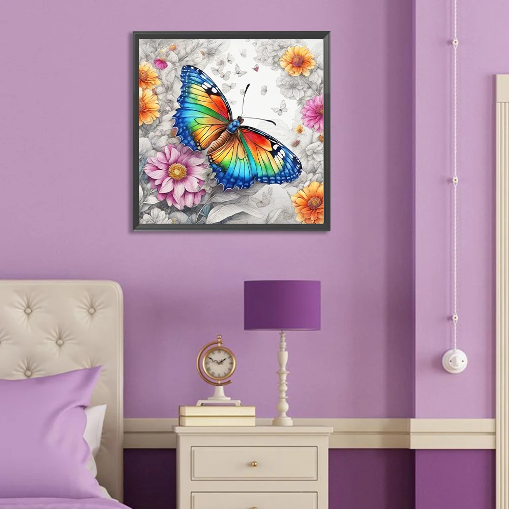 Diamond Painting - Full Round Drill - Butterfly(Canvas|30*30cm)