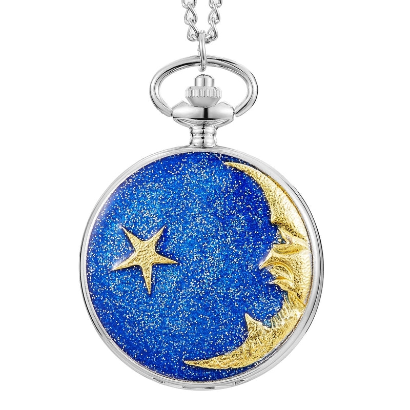 Artistic Star Moon Quartz Pocket Watch Women’s Watches