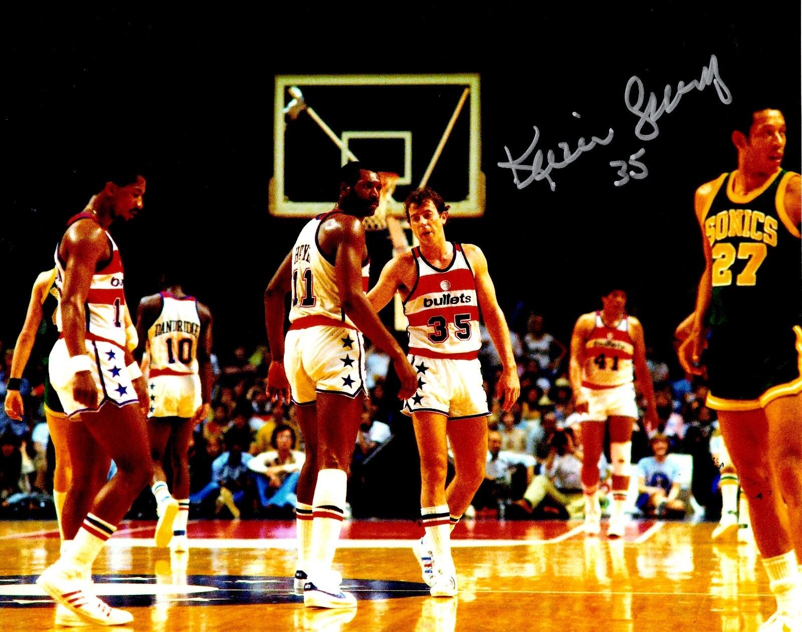 Signed 8x10 KEVIN GREVEY Washington Bullets Autographed Photo Poster painting w/COA