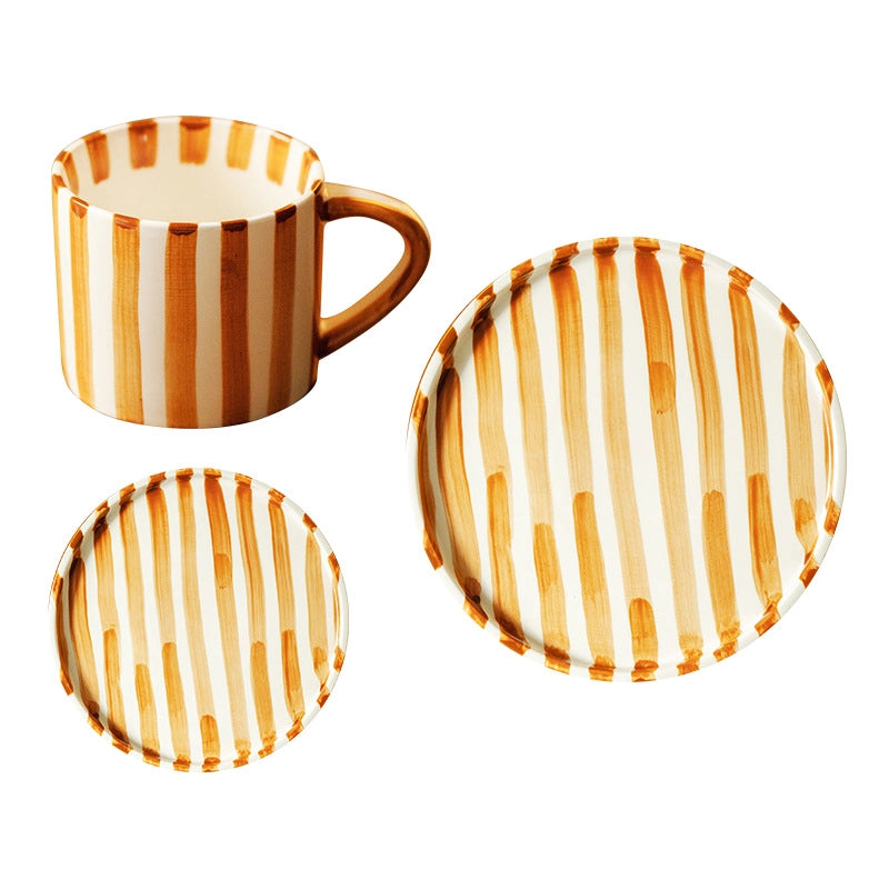 Casual Cute Stripe Ceramics Plate Water Bottles 1 Piece 1 Set